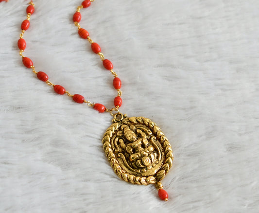 Antique coral chain Lakshmi pendant dj-41969
