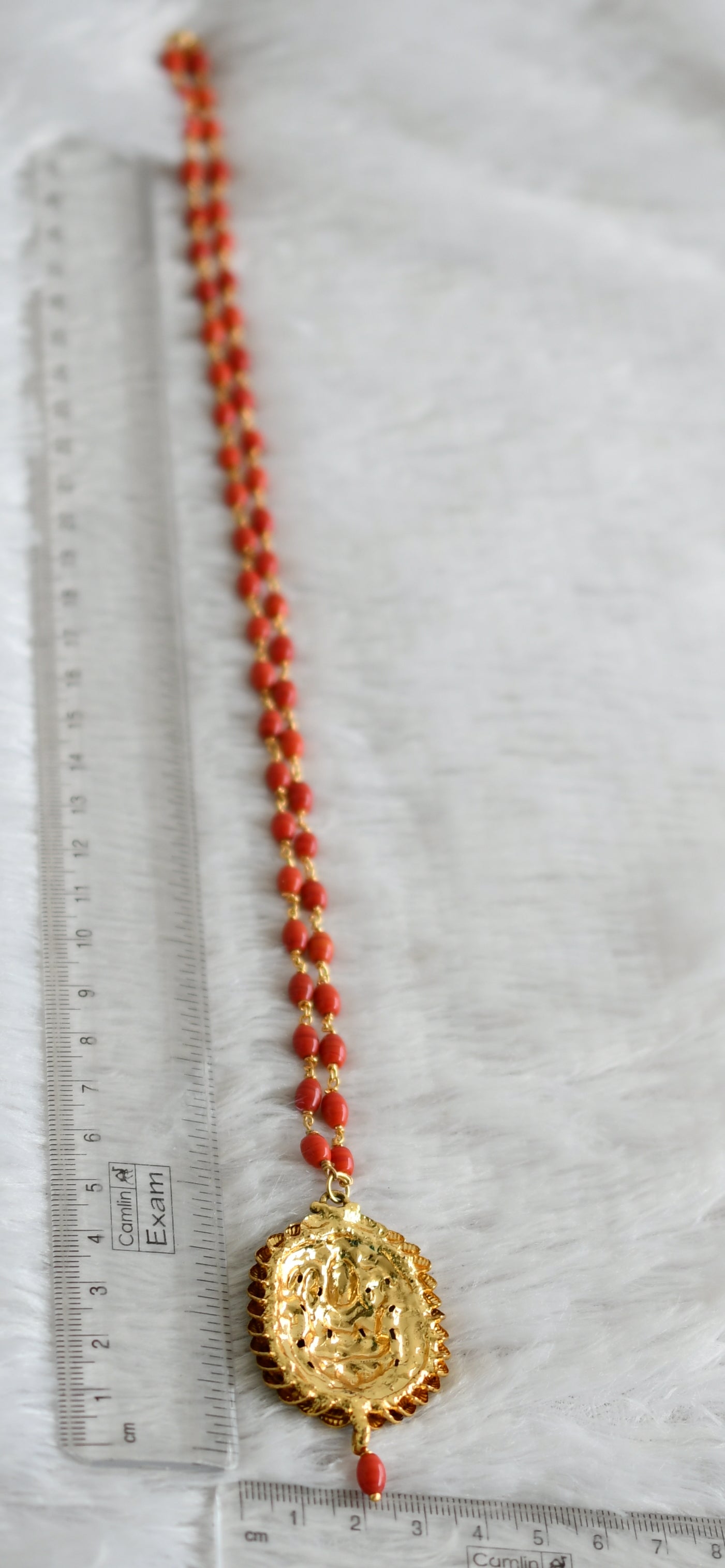 Antique coral chain Lakshmi pendant dj-41969