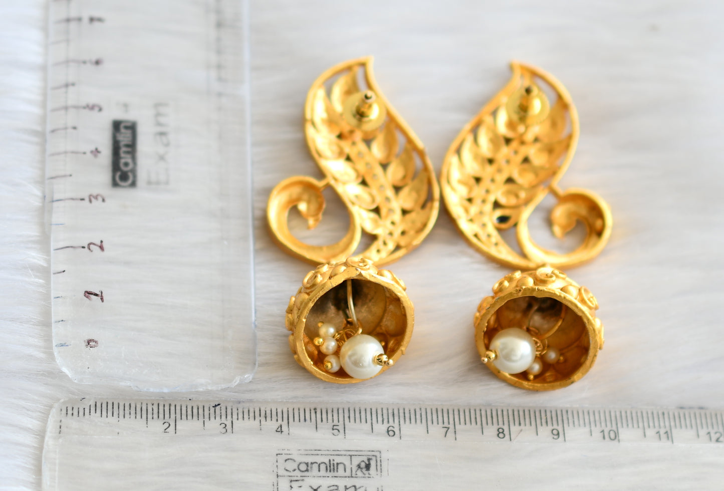 Matte finish dark blue peacock jhumkka dj-42603