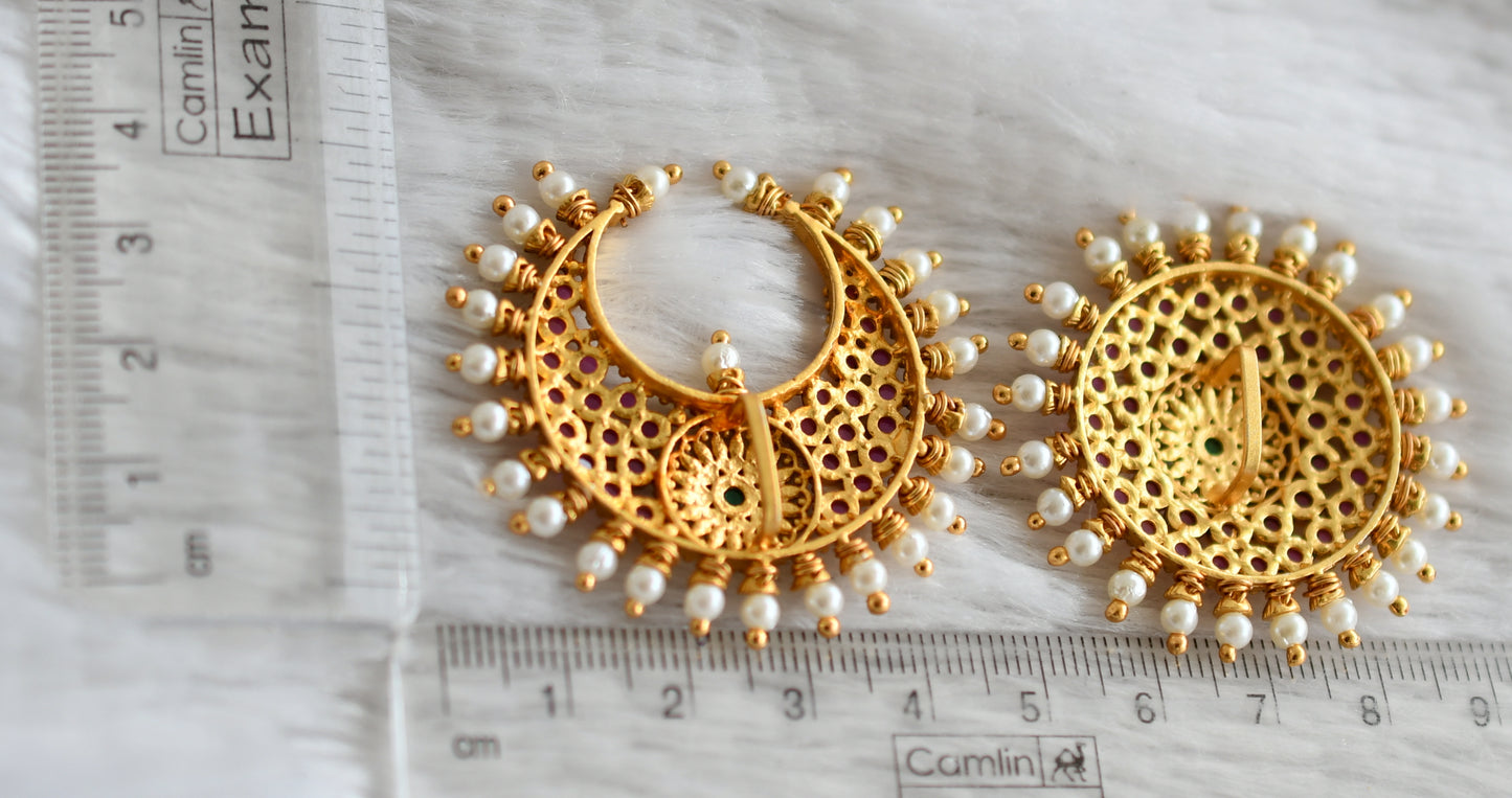 Matte finish kemp-green pearl sun moon hair jewel dj-49120