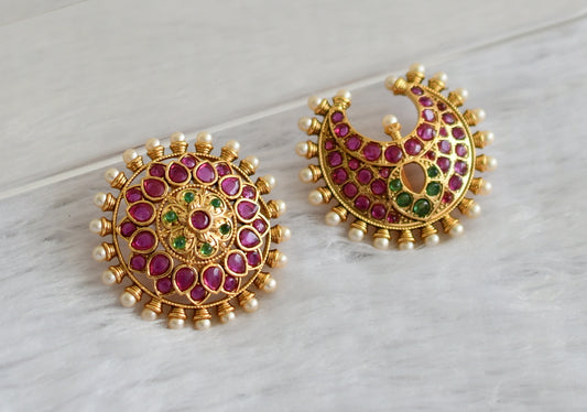 Matte finish kemp-green pearl sun moon hair jewel dj-47322