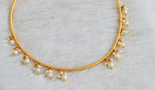 Matte finish pearl beaded hasli necklace/chain for pendants dj-47352