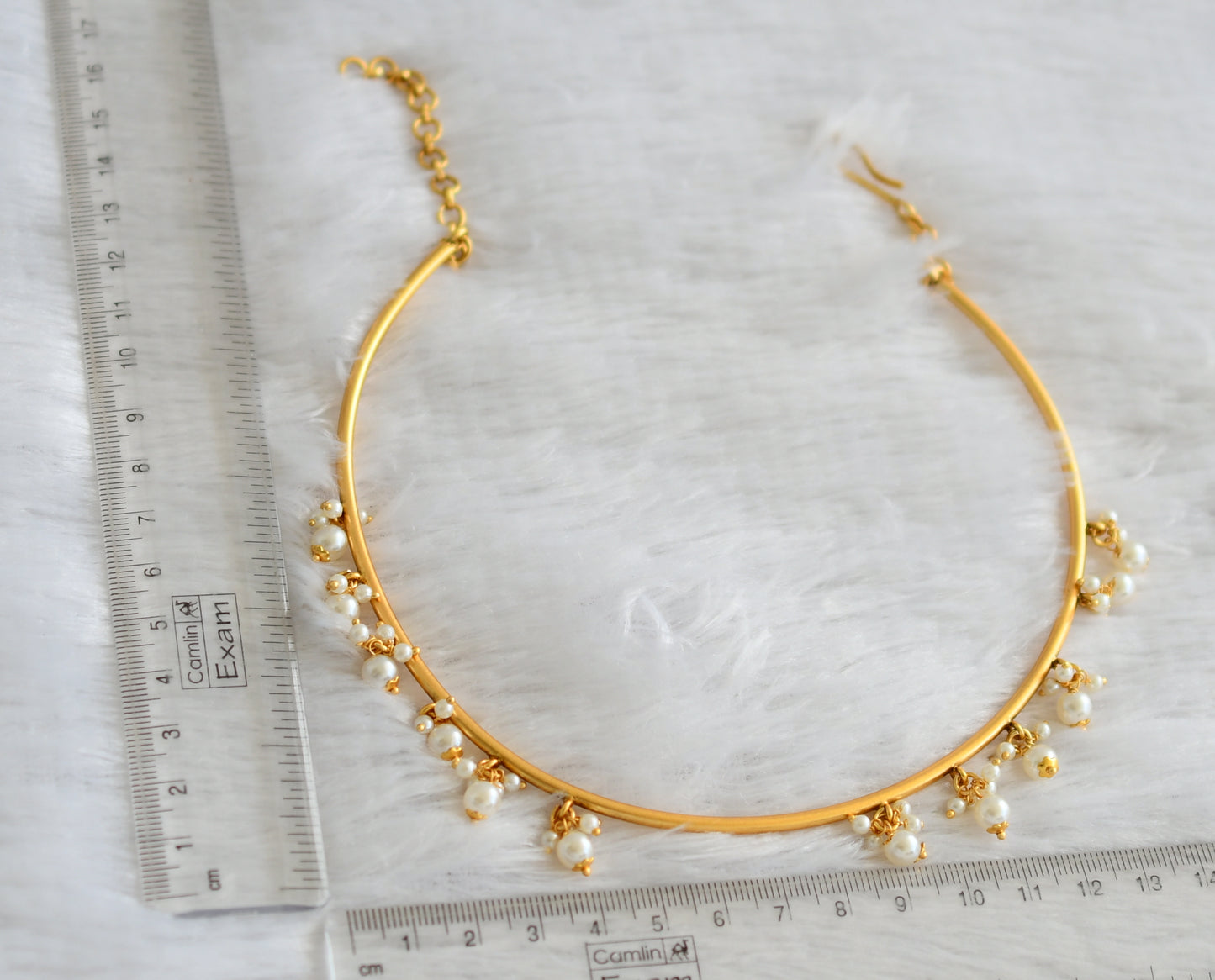 Matte finish pearl beaded hasli necklace/chain for pendants dj-47352