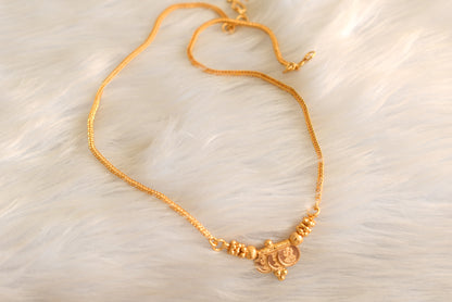 Gold tone Small Lakshmi coin short necklace dj-42625