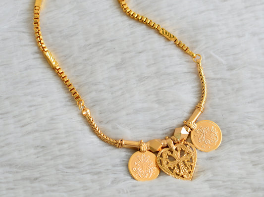 Gold tone cross heart cross mangalyam dj-40465