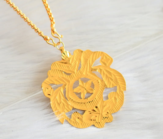 Gold tone 24 inches chain with deisgner pendant dj-43983