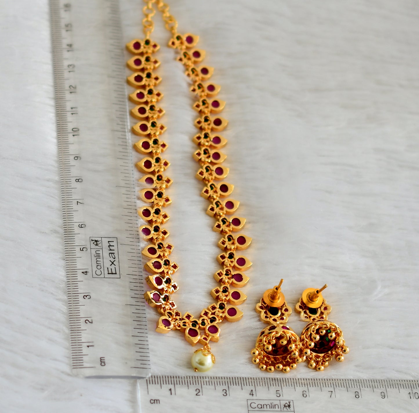 Gold Tone Kemp-green Mango Necklace Set - DJ30966