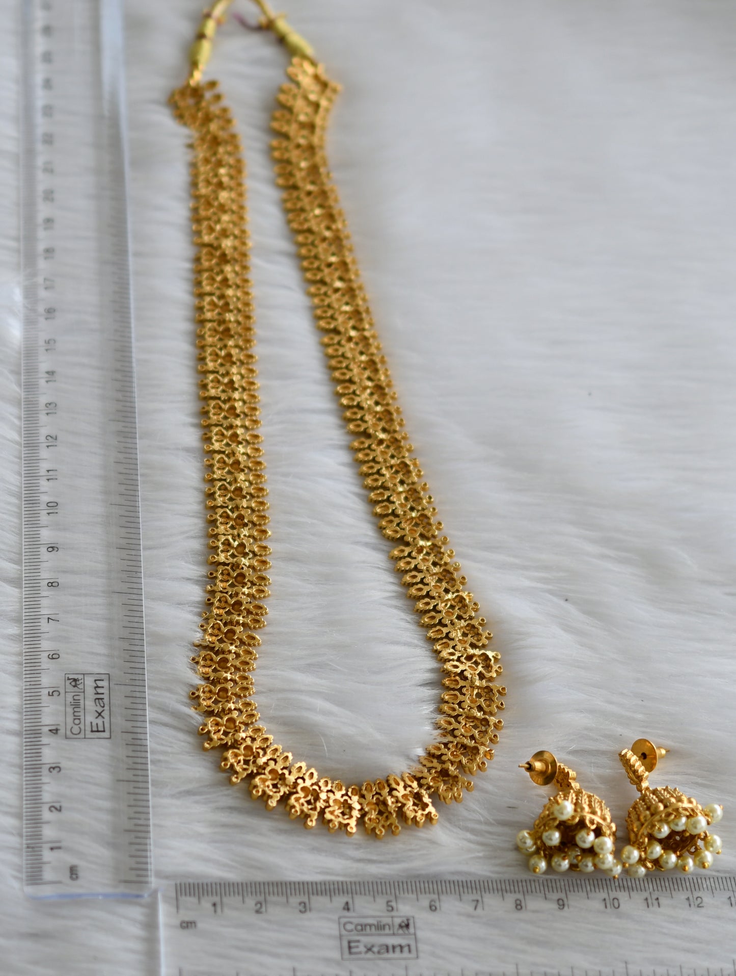 Matte finish pearl leaf haar set dj-44044