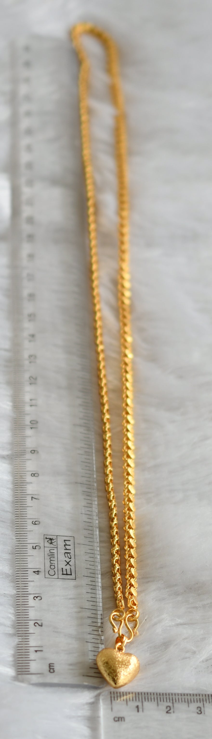 Gold tone 24 inches chain with heart pendant dj-47460