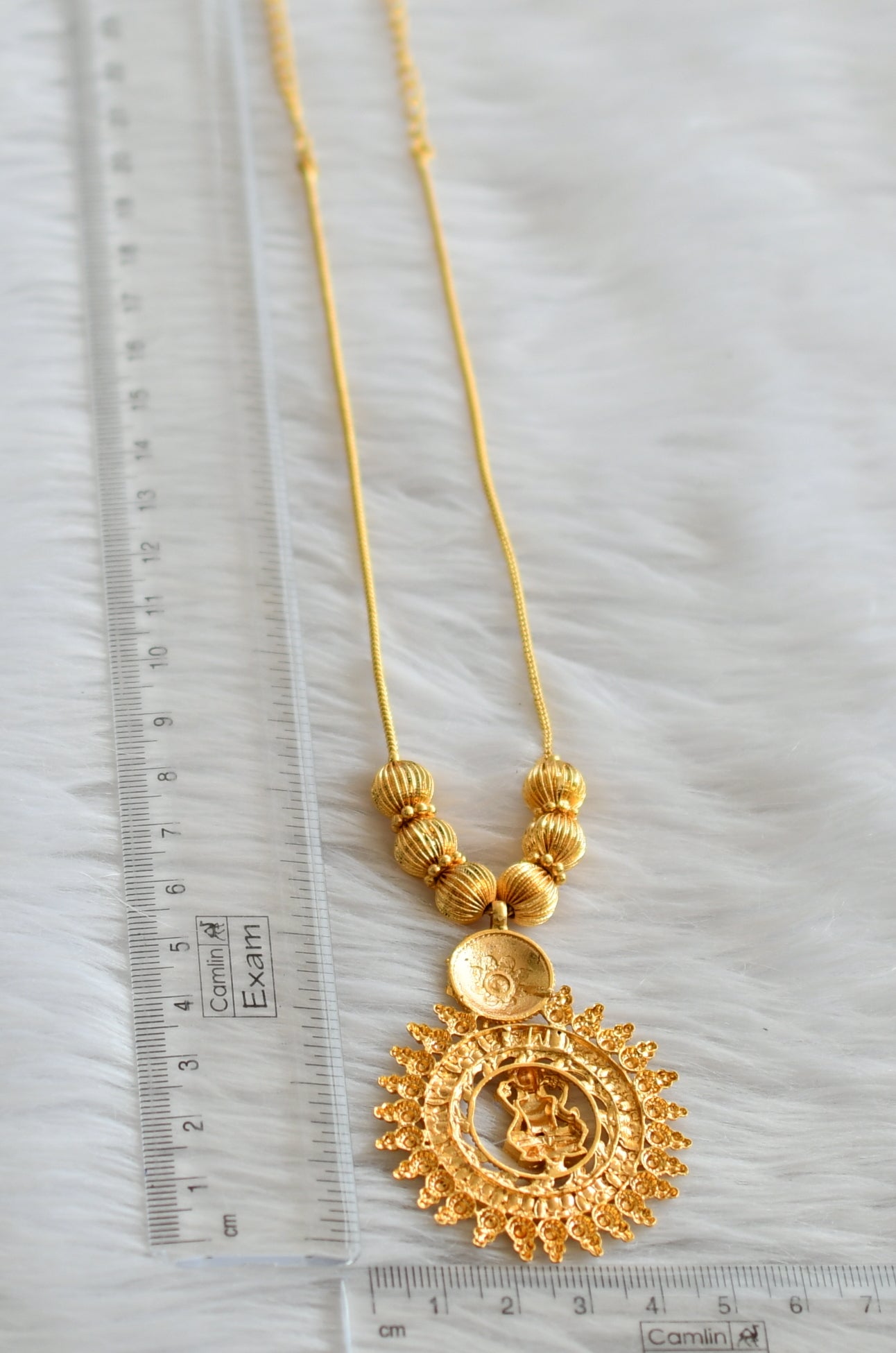 Gold tone kerala style lakshmi necklace dj-45825