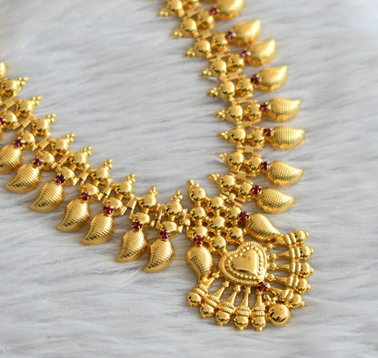 Gold tone pink mango kerala style necklace dj-45830