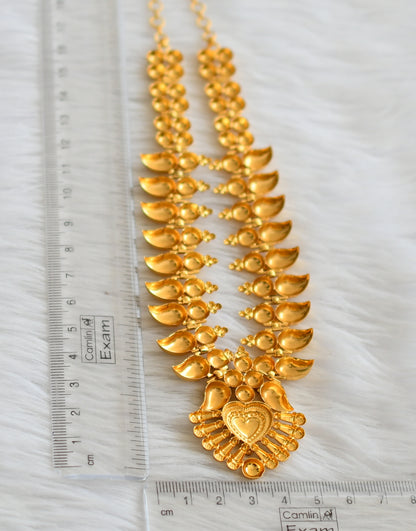 Gold tone pink mango kerala style necklace dj-45828