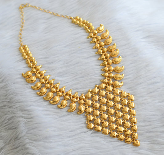 Matte gold tone kerala style mango heart necklace dj-45842