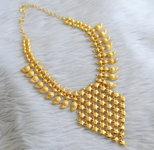 Matte gold tone kerala style mango heart necklace dj-45843