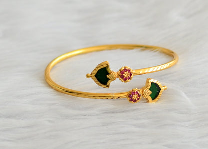 Gold tone kerala style ruby-green palakka kada(2.4) dj-45859