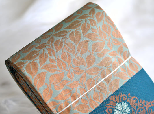 Sea blue leaf fancy silk saree dj-42742