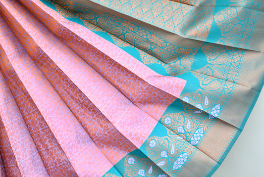 Purple-green leaf fancy silk saree dj-42739