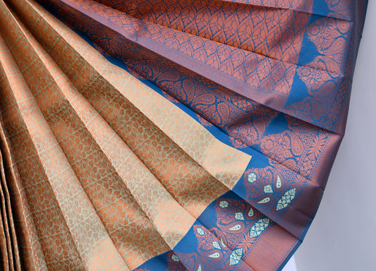 Light pista green leaf fancy silk saree dj-42737