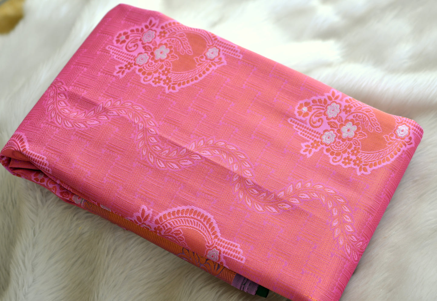 Pink-green fancy silk saree dj-42745
