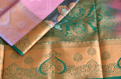 Pink-green fancy silk saree dj-42745