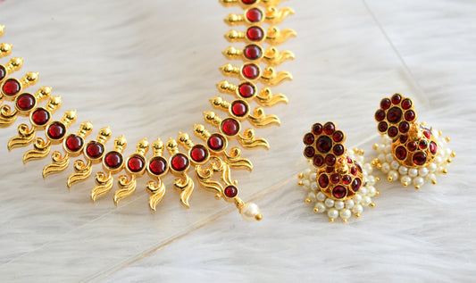 Gold tone kemp temple necklace set dj-44180