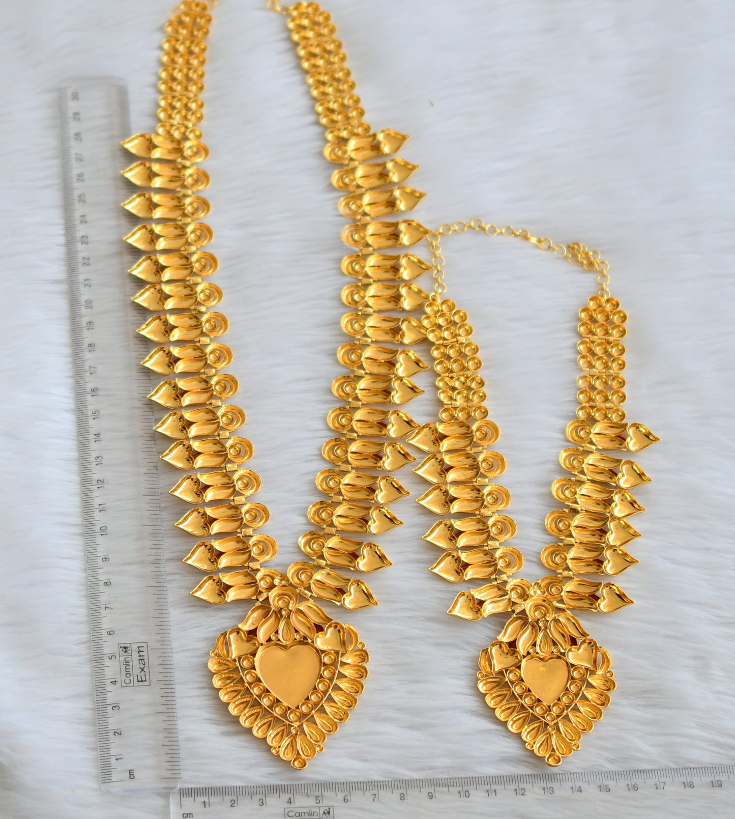 Gold tone kerala style heart combo haar dj-45918