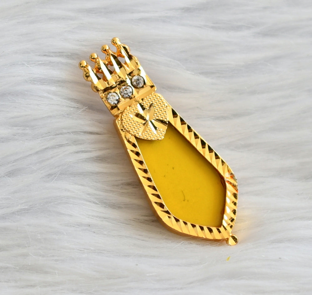 Gold tone kerala style yellow-white nagapadam pendant dj-45943