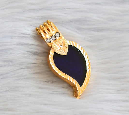 Gold tone kerala style blue-white mango pendant dj-45954