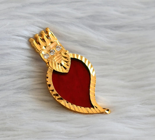 Gold tone kerala style red-white mango pendant dj-45953