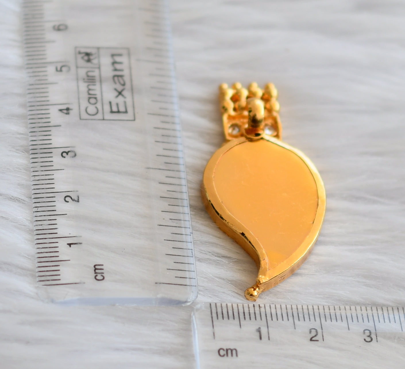 Gold tone kerala style red-white mango pendant dj-45953