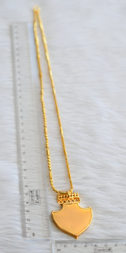 Gold tone kerala style 24 inches chain with blue-white palakka pendant dj-45960