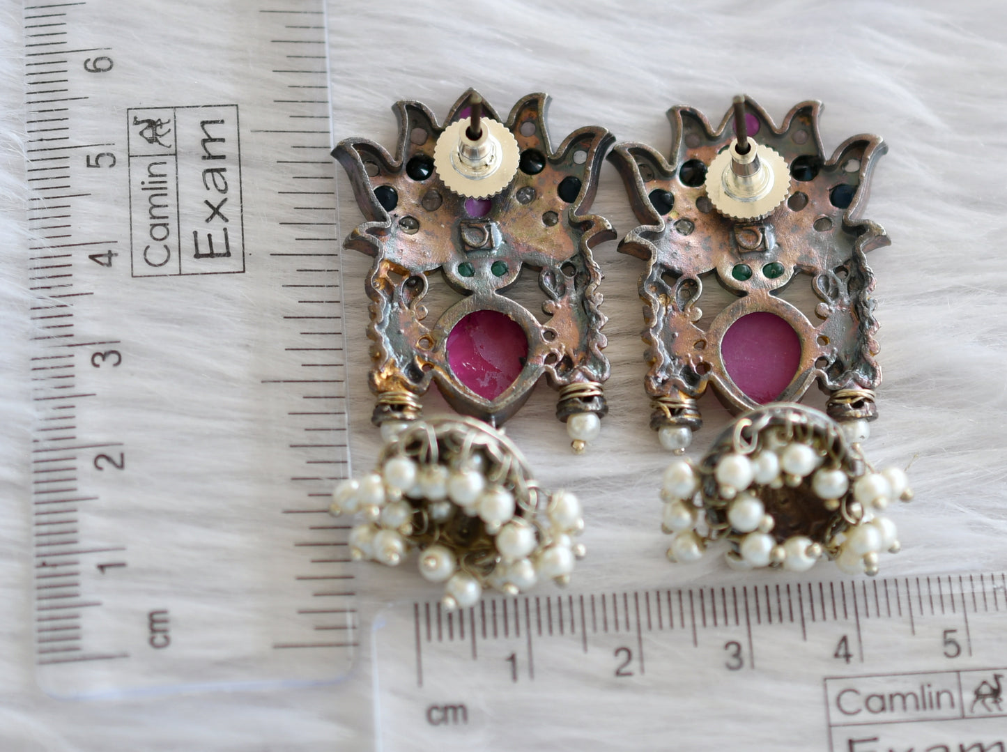 Two tone multi color lotus jhumkka dj-44203