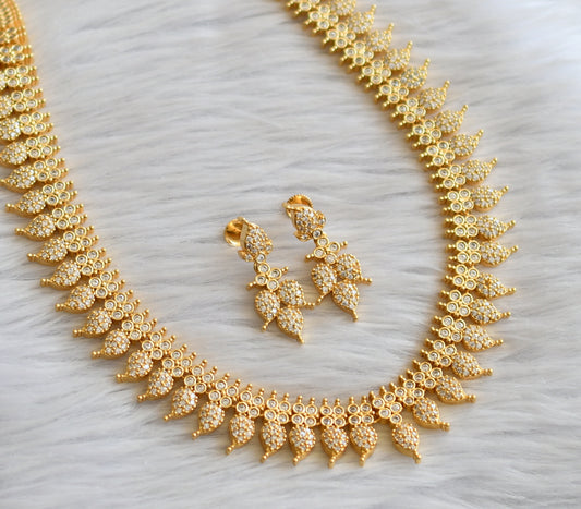 Gold tone cz white mango short haar set dj-45968