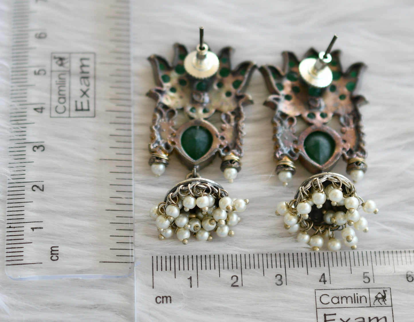 Two tone emerald lotus jhumkka dj-44200