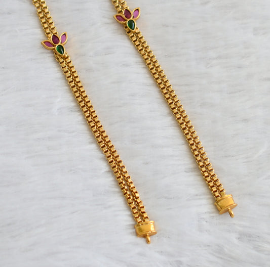 Matte finish kemp-green lotus double layer chain for pendant dj-47586