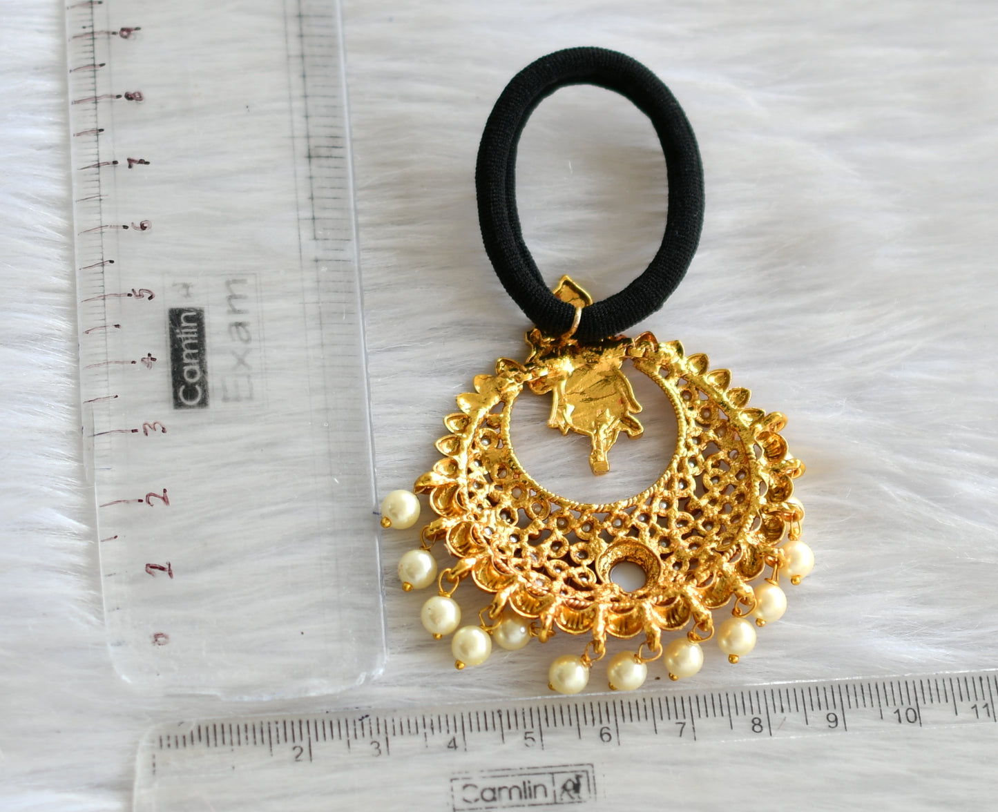 Antique ganesha pearl hair band dj-42779