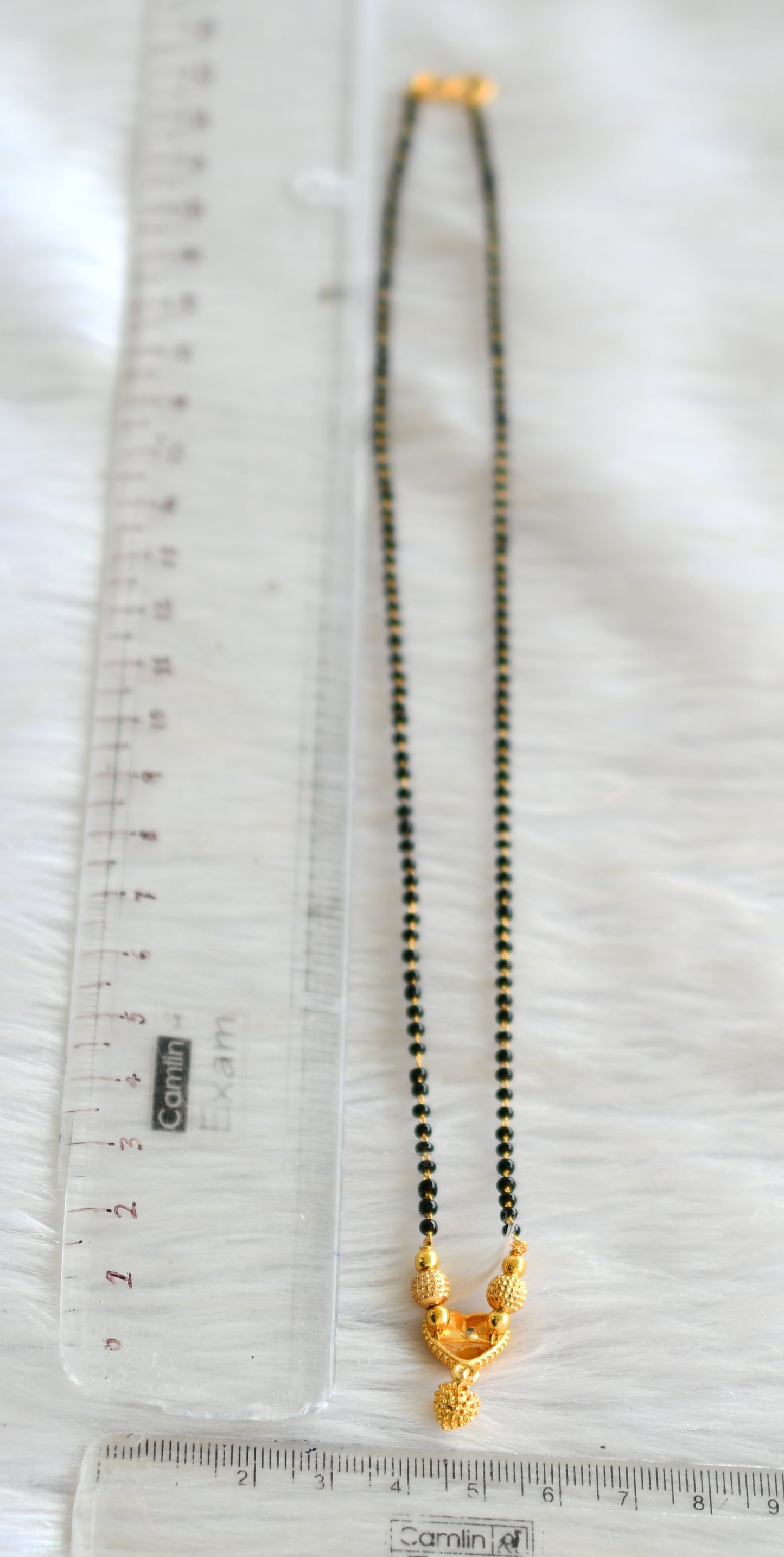 Gold tone heart pendant mangalsutra dj-42789