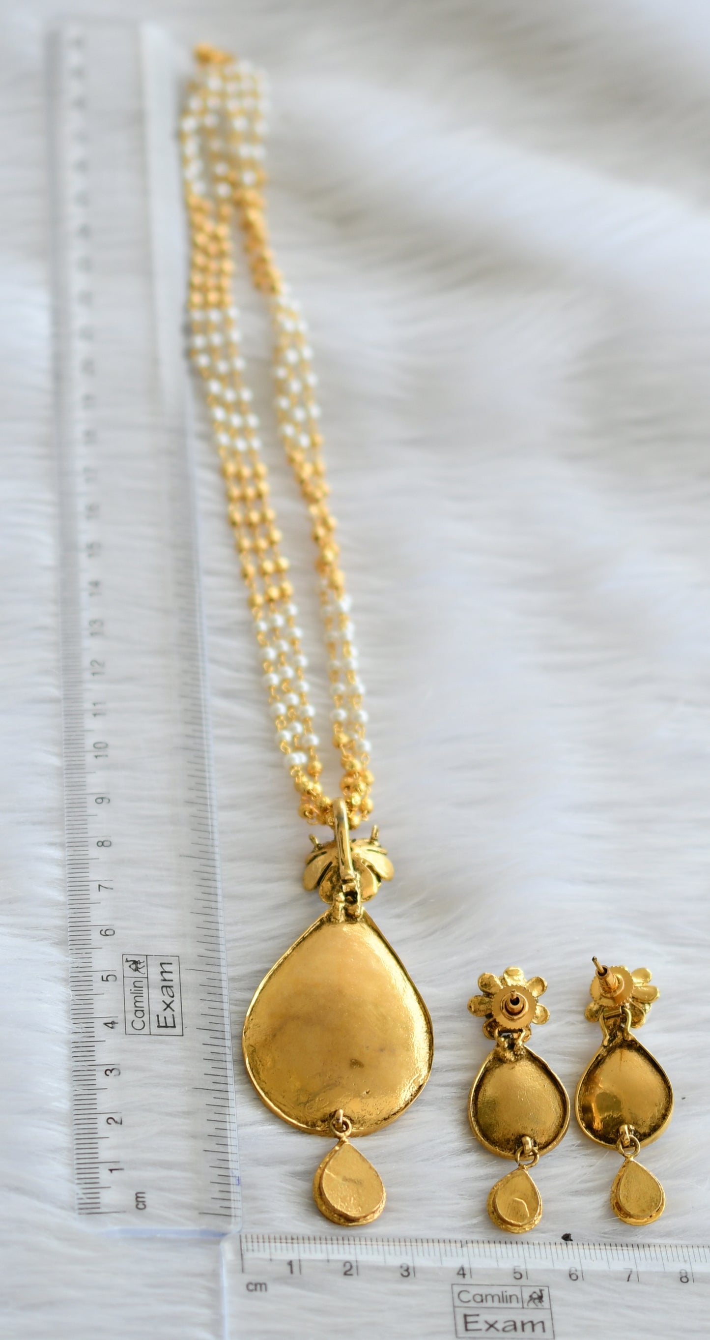 Antique gold tone replica pearl necklace set dj-44239