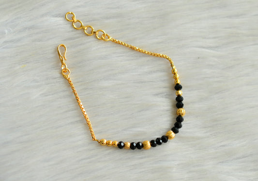Gold tone black beaded bracelet dj-42803