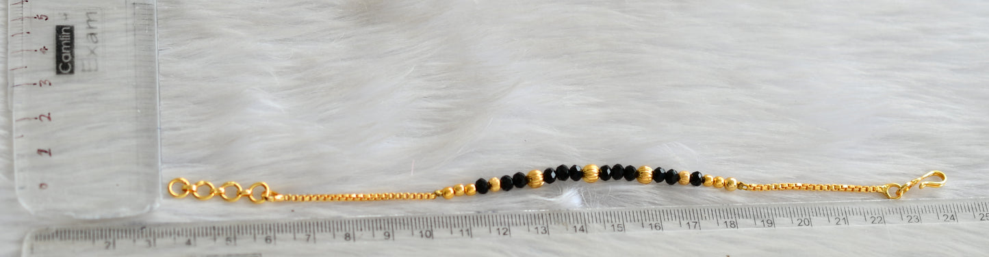 Gold tone black beaded bracelet dj-42803