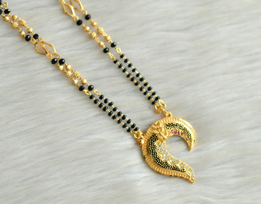 Gold tone cz ruby mangalsutra dj-42788