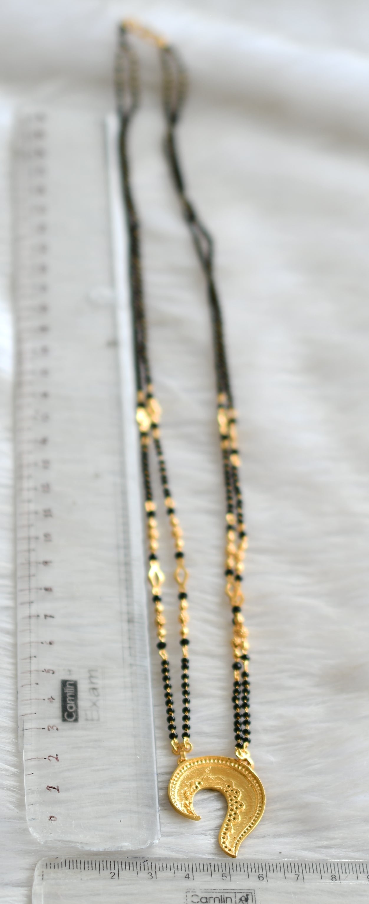 Gold tone cz ruby mangalsutra dj-42788