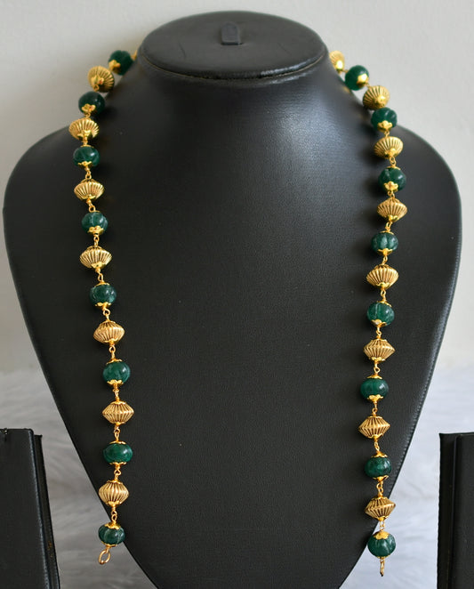 Matte finish 18 inches green pumpkin beaded chain for pendant dj-49437
