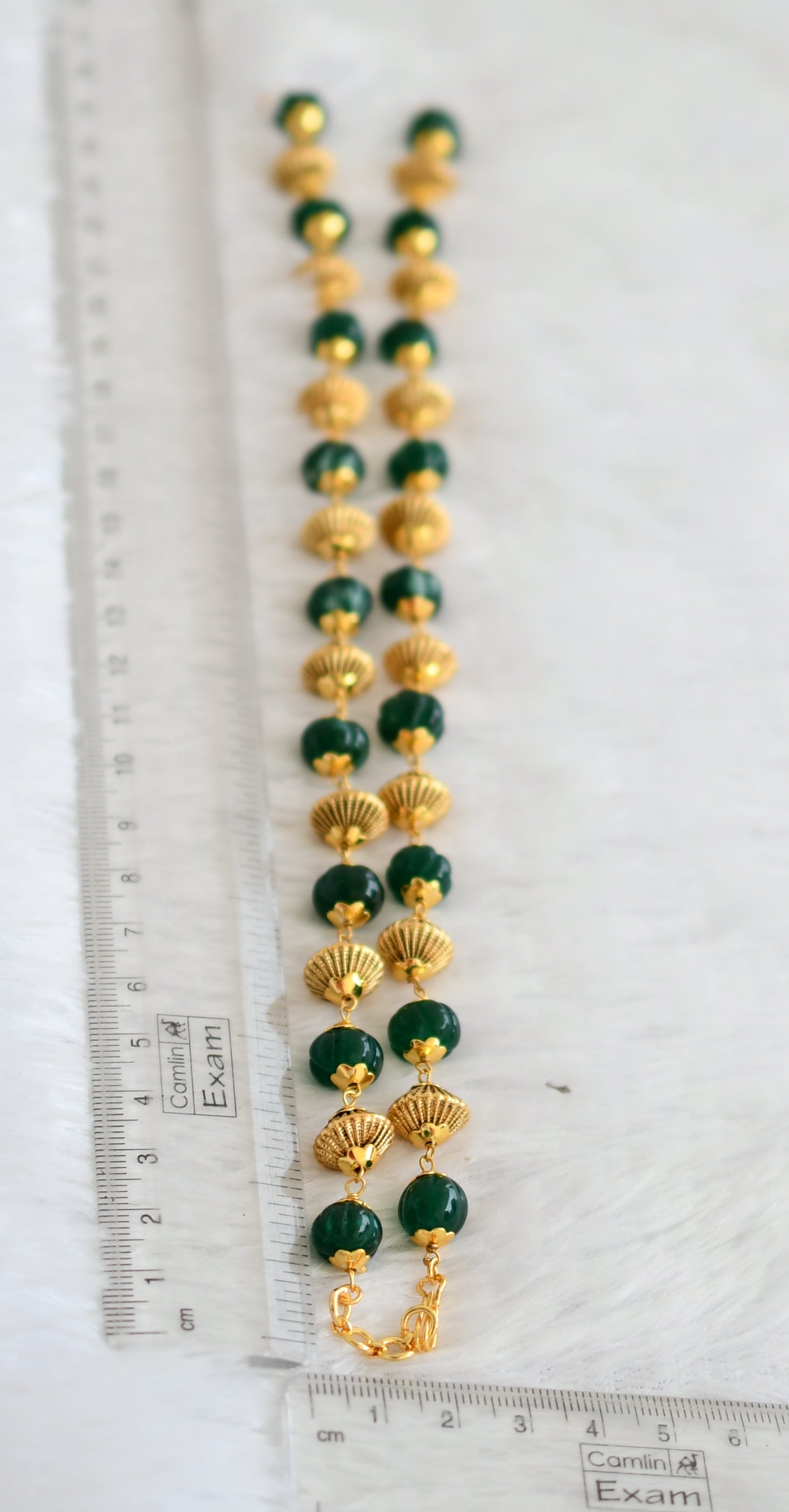 Matte finish 18 inches green pumpkin beaded chain for pendant dj-49437