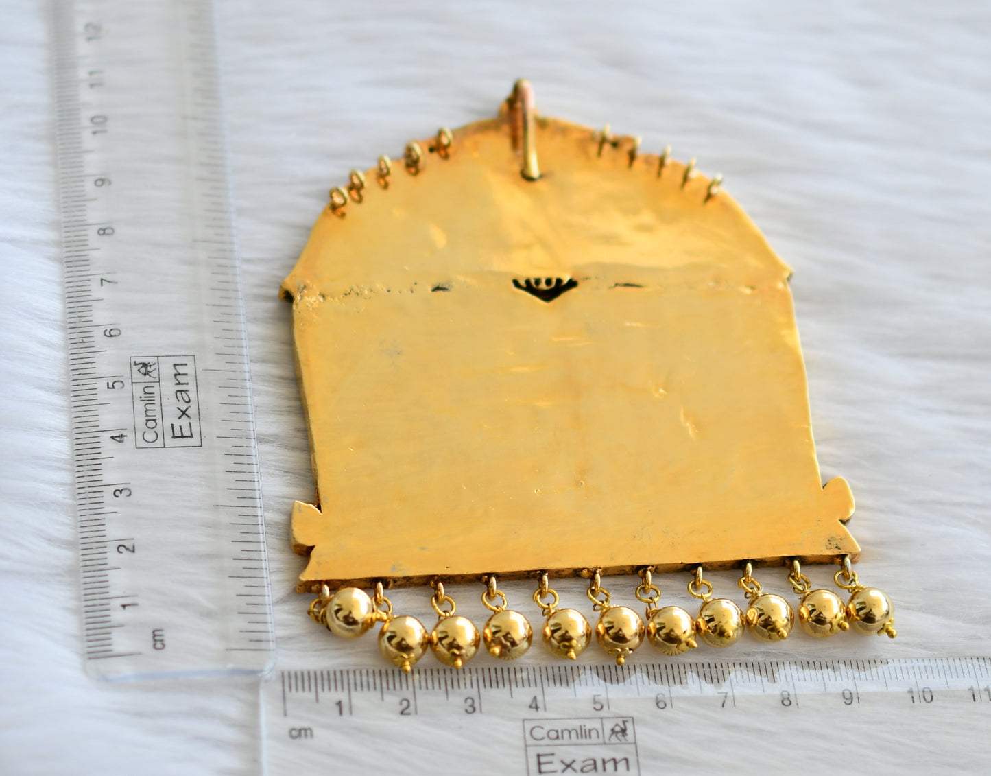 Antique gold tone pink-blue-white kundan jadau big Sri Ranganathar pendant(1 pc) dj-46029