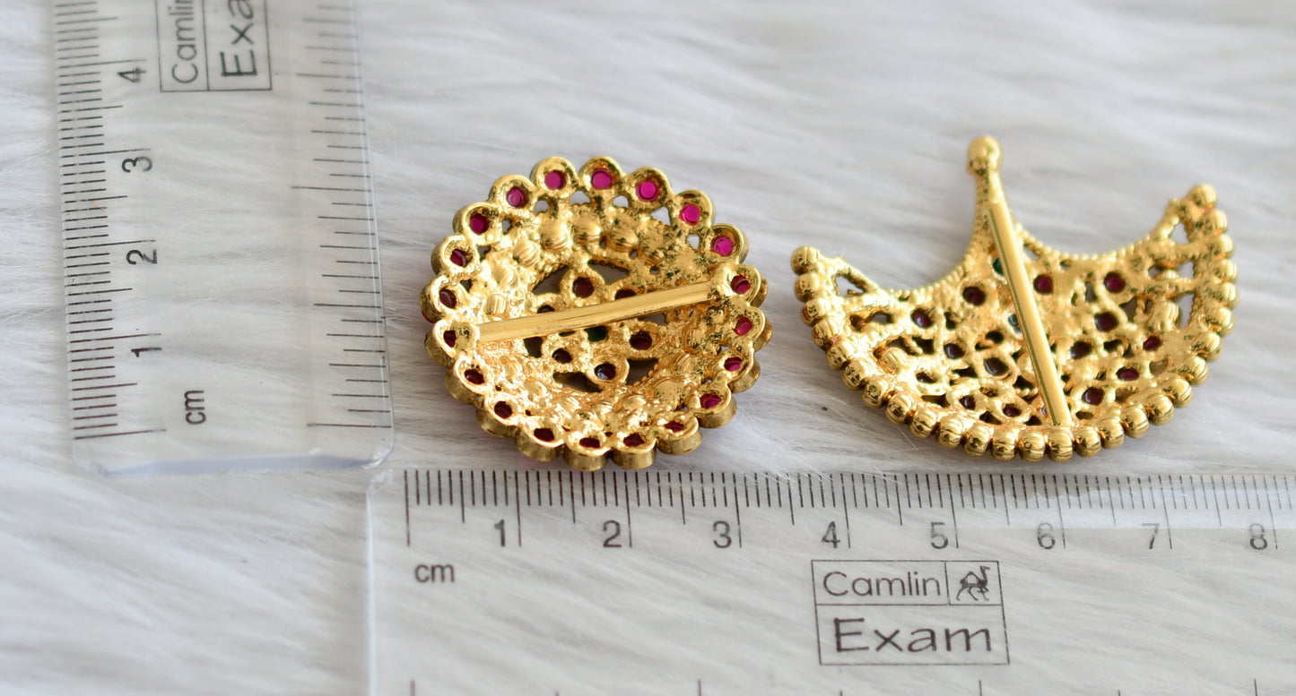 Antique Kemp-green Sun Moon Bridal Hair Jewel- DJ04771