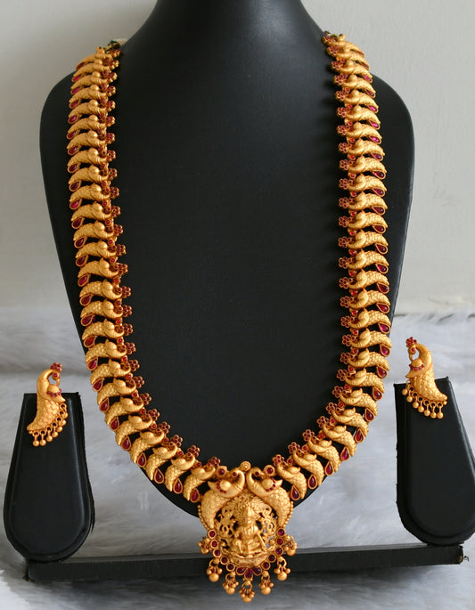 Matte finish kemp laksmi peacock flower haar set dj-47696