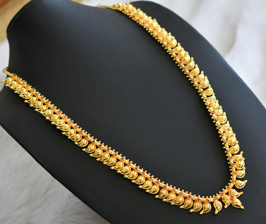 Gold tone Kerala style Ruby mango haar dj-42647