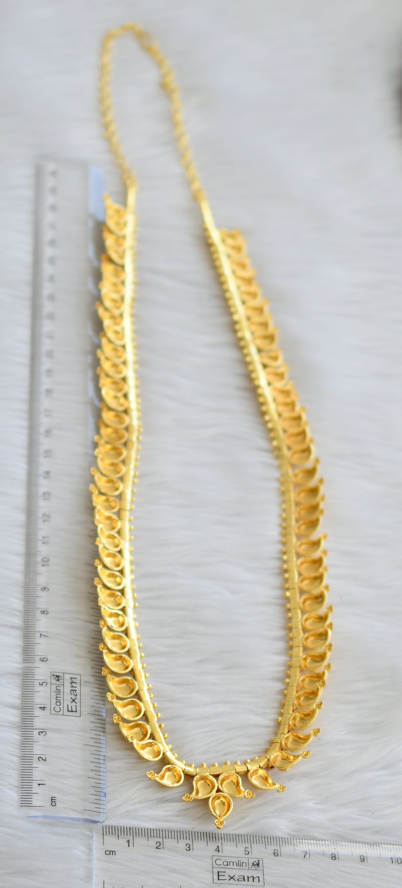 Gold tone Kerala style Ruby mango haar dj-42647