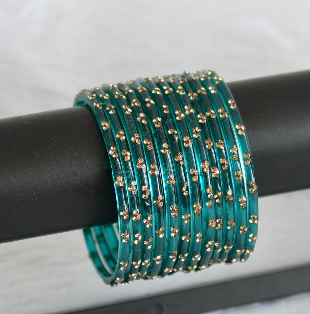 Set of 12 blue glass bangles(2.10) dj-49644